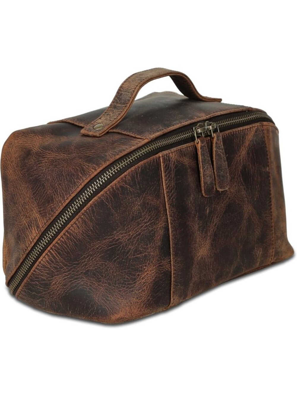Luxury Leather Travel Toiletry Bag for Men & Women - Spacious Shaving Kit with